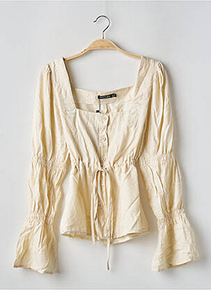 Chemisier coupe cintrée manches longues beige NASTY GAL femme