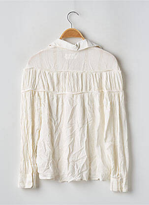 Blouse poignets boutonnés avec fente manches longues beige REIKO femme