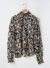 Blouse légère et transparente manches longues noir REIKO femme