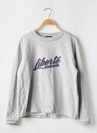 Sweat-shirt sérigraphie manches longues gris IKKS femme