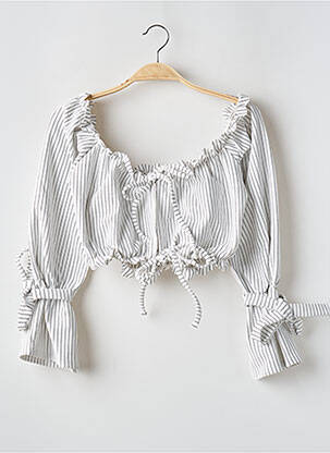 Blouse manches longues manches longues blanc BOOHOO femme