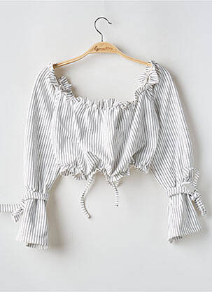 Blouse manches longues manches longues blanc BOOHOO femme