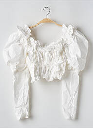 Blouse manches longues manches longues blanc FLAMANT ROSE femme