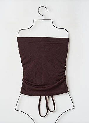 Top tissage crêpe sans manche marron NASTY GAL femme