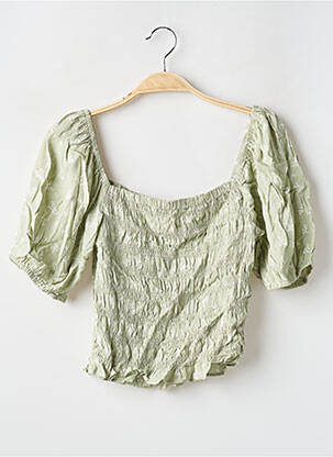 Blouse imprimé fleurs manches courtes vert BIZZBEE femme
