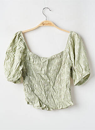 Blouse imprimé fleurs manches courtes vert BIZZBEE femme