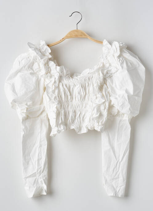 Blouse manches longues manches longues blanc FLAMANT ROSE femme