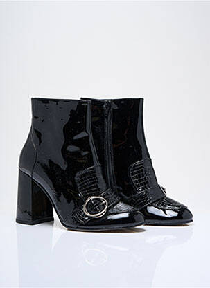 Bottines/boots matière lisse talon de 7 à 9cm noir MELLOW YELLOW femme