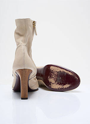 Bottines/boots matière lisse talon de 7 à 9cm beige LA LIGNE NUMÉROTHÉE femme