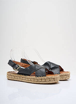 Espadrilles tissage satiné talon plat jusqu'à 3cm noir ALOHAS femme