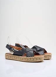 Espadrilles tissage satiné talon plat jusqu'à 3cm noir ALOHAS femme