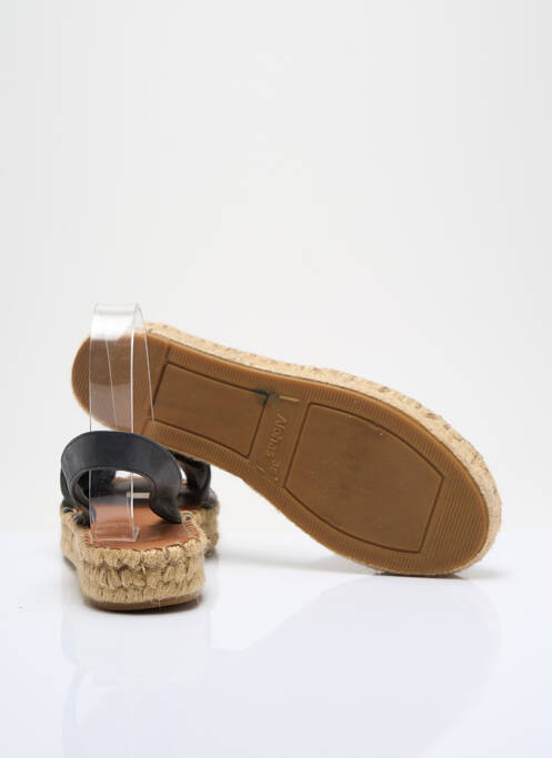 Espadrilles tissage satiné talon plat jusqu'à 3cm noir ALOHAS femme