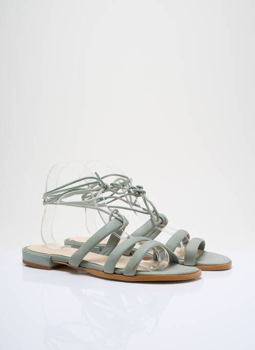 Tongs matière lisse talon plat jusqu'à 3cm vert ALOHAS femme