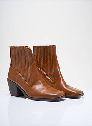 Bottines/boots matière lisse talon de 4 à 6cm marron VANESSA WU femme