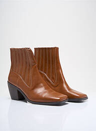 Bottines/boots matière lisse talon de 4 à 6cm marron VANESSA WU femme