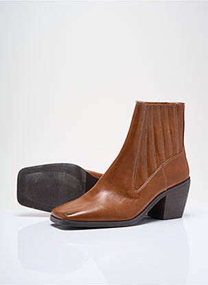 Bottines/boots matière lisse talon de 4 à 6cm marron VANESSA WU femme