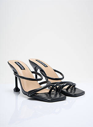 Tongs impression talon de 7 à 9cm noir QUANTICLO femme