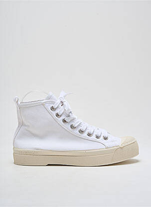 Baskets bout rond talon plat jusqu'à 3cm blanc BENSIMON femme