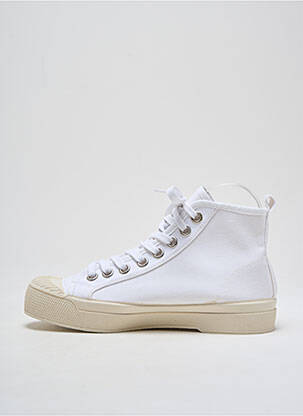 Baskets bout rond talon plat jusqu'à 3cm blanc BENSIMON femme