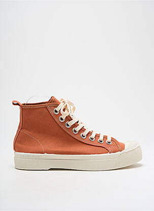 Baskets bout rond talon plat jusqu'à 3cm orange BENSIMON femme