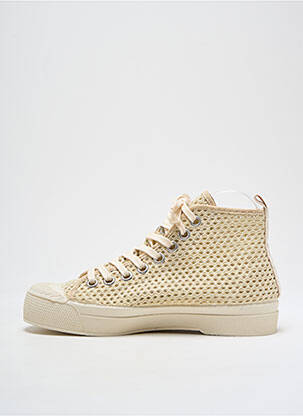 Baskets bout rond talon plat jusqu'à 3cm beige BENSIMON femme
