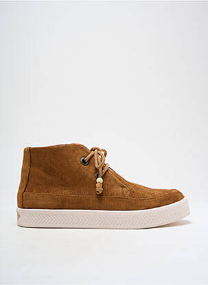 Baskets bout rond talon plat jusqu'à 3cm marron ARMISTICE femme