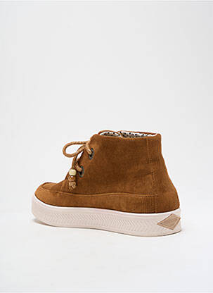 Baskets bout rond talon plat jusqu'à 3cm marron ARMISTICE femme