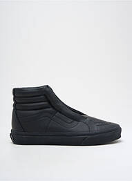Baskets tissage satiné bout rond noir VANS unisexe