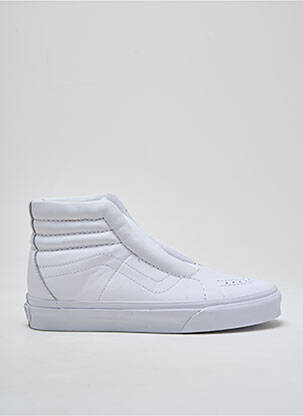 Baskets tissage satiné bout rond blanc VANS unisexe