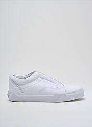 Baskets tissage satiné bout rond blanc VANS unisexe