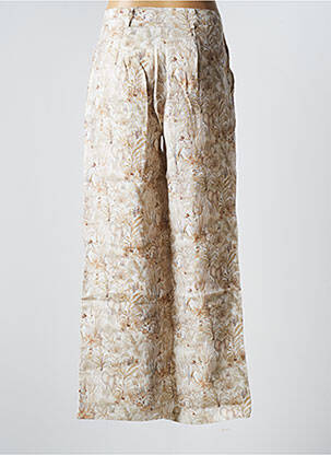 Pantalon large fermeture zippée sous rabat boutonné taille normale beige LA FEE MARABOUTEE femme
