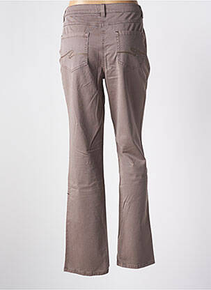 Pantalon droit fermeture zippée sous rabat boutonné gris LEBEK femme