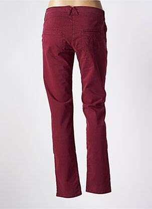 Pantalon chino fermeture zippée sous rabat boutonné rouge LE PETIT BAIGNEUR femme