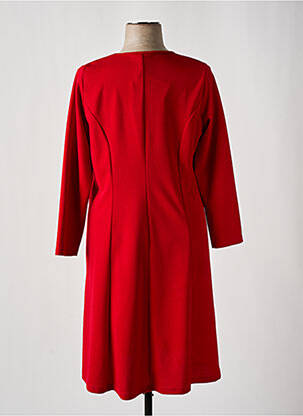 Robe mi-longue manches longues manches longues rouge IMPULSION femme