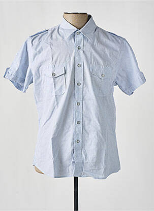 Chemise manches courtes bleu NEW CARO pour homme