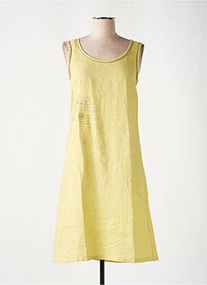 Robe mi-longue tissage crêpe sans manche jaune ARMOR LUX femme