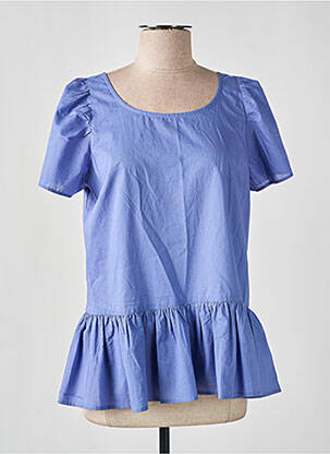 Blouse tissage popeline manches courtes violet ÉTYMOLOGIE femme