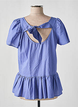 Blouse tissage popeline manches courtes violet ÉTYMOLOGIE femme