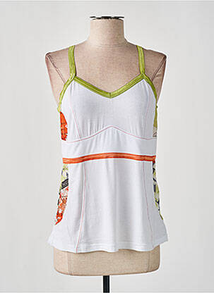 Top stretch fines bretelles blanc CREATIVE BY femme