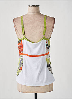 Top stretch fines bretelles blanc CREATIVE BY femme
