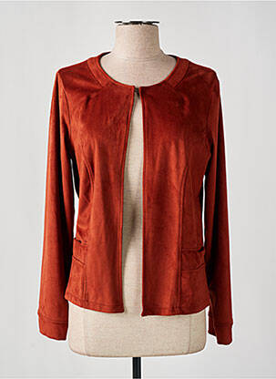 Veste casual col rond orange IMPULSION femme