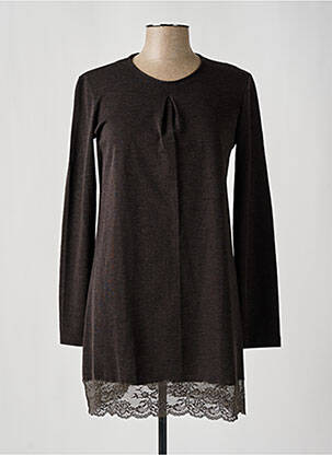 Tunique manches longues col rond gris MORETTA femme