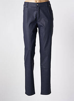 Pantalon slim tissage enduit taille normale bleu COWEST femme