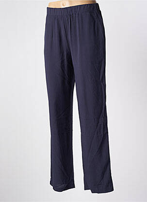 Pantalon droit tissage popeline taille normale bleu ÉTYMOLOGIE femme