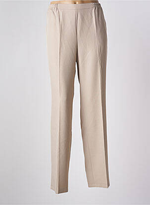Pantalon droit taille élastique taille normale beige LEBEK femme