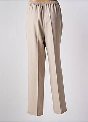 Pantalon droit taille élastique taille normale beige LEBEK femme