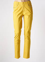 Pantalon slim broderie rivets taille normale jaune YOULINE femme