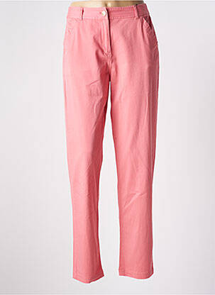 Pantalon droit tissage popeline taille normale rose ÉTYMOLOGIE femme