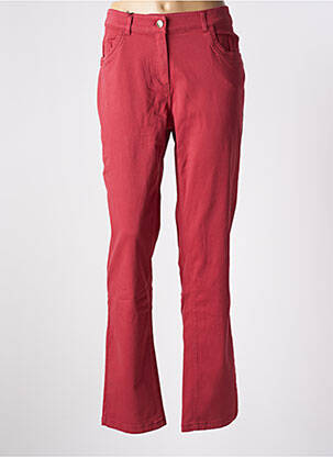 Pantalon slim tissage popeline taille normale rouge ÉTYMOLOGIE femme