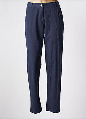 Pantalon droit tissage popeline taille normale bleu ÉTYMOLOGIE femme